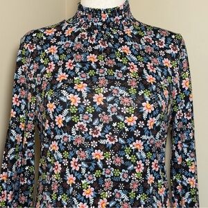 Boden Floral Long Sleeve Smocked Neck Dress – Women’s US 8R Boho Flower Power